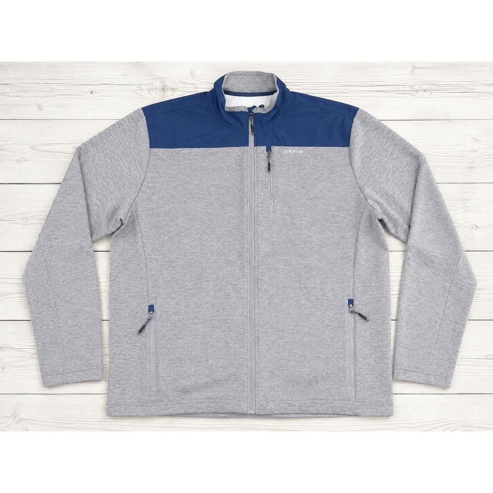 Orvis Jacket Full Zip Fleece Lined Colorblock Outdoor Hiking Gorpcore Grey XXL